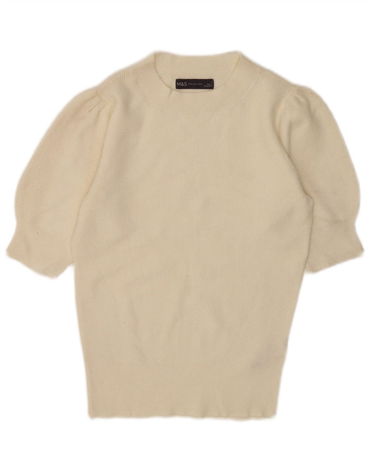 Marks & Spencer Suéter de Cuello Redondo para Mujer UK 8 Small Off White