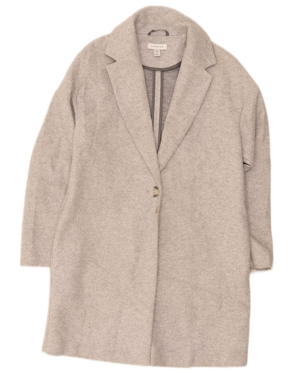 Topshop Abrigo extragrande para mujer UK 8 Pequeño Poliéster gris