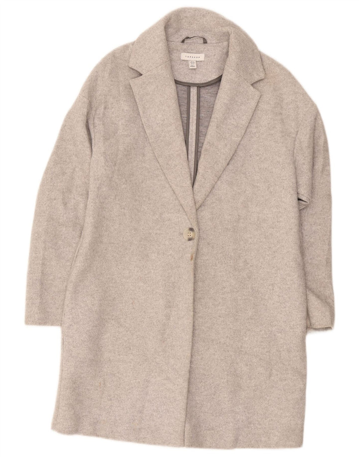 Topshop Abrigo extragrande para mujer UK 8 Pequeño Poliéster gris