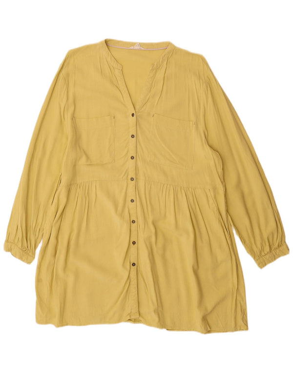Vestido escalonado para mujer de White Stuff, talla grande, viscosa amarilla