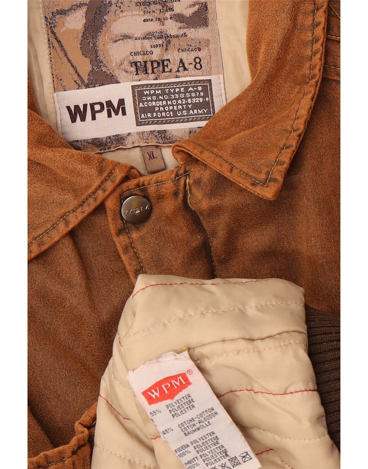 WPM Chaqueta bomber con gráfico tipo A-8 para hombre UK 42 XL Marrón Colorblock
