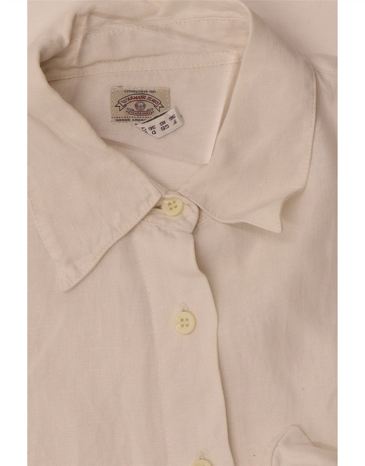 Armani Jeans Camisa extragrande para mujer UK 10 Small White
