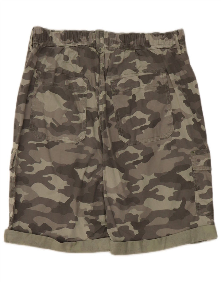 Marks & Spencer Pantalones cortos cargo de cintura alta para mujer UK 12 Medium W30 Caqui