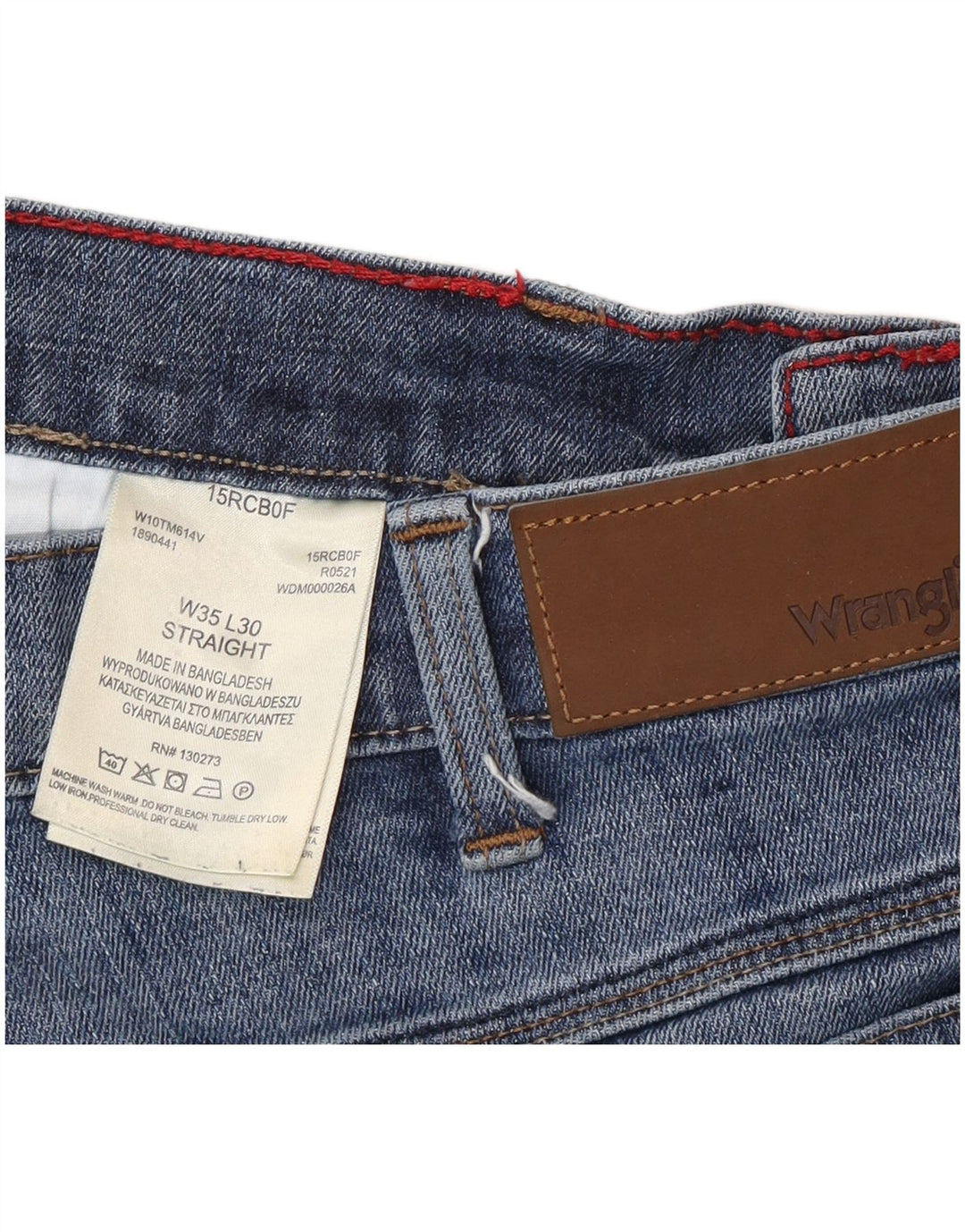Vaqueros Wrangler Hombre Rectos W35 L30 Algodón Azul