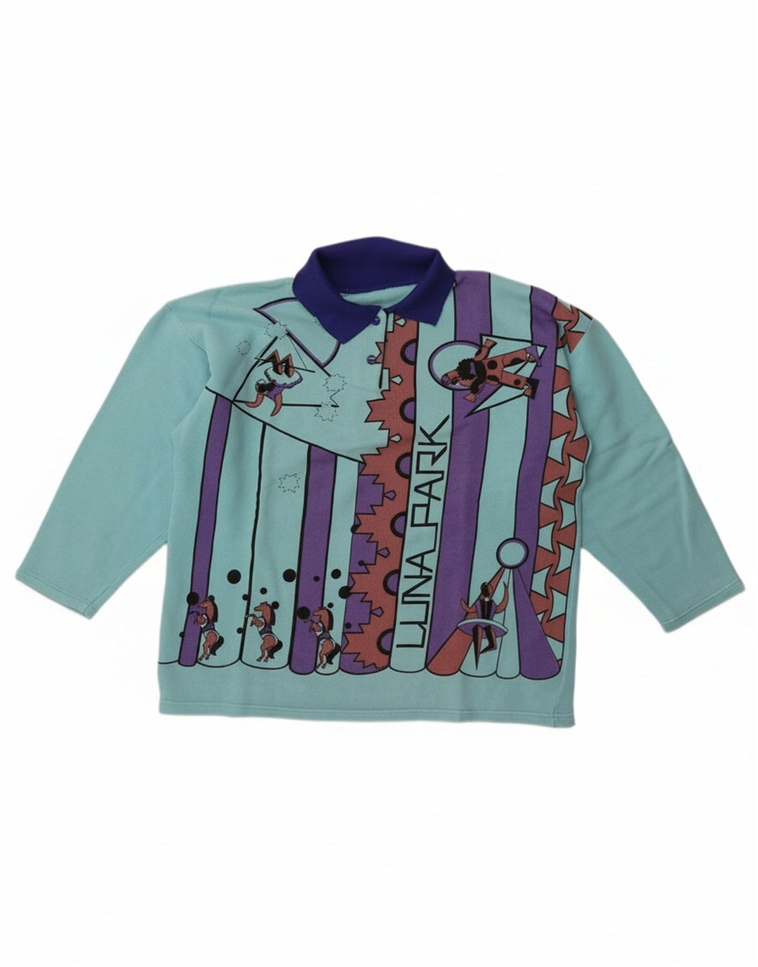 Vintage mujer oversize 3/4 manga sudadera jumper Reino Unido 14 azul medio