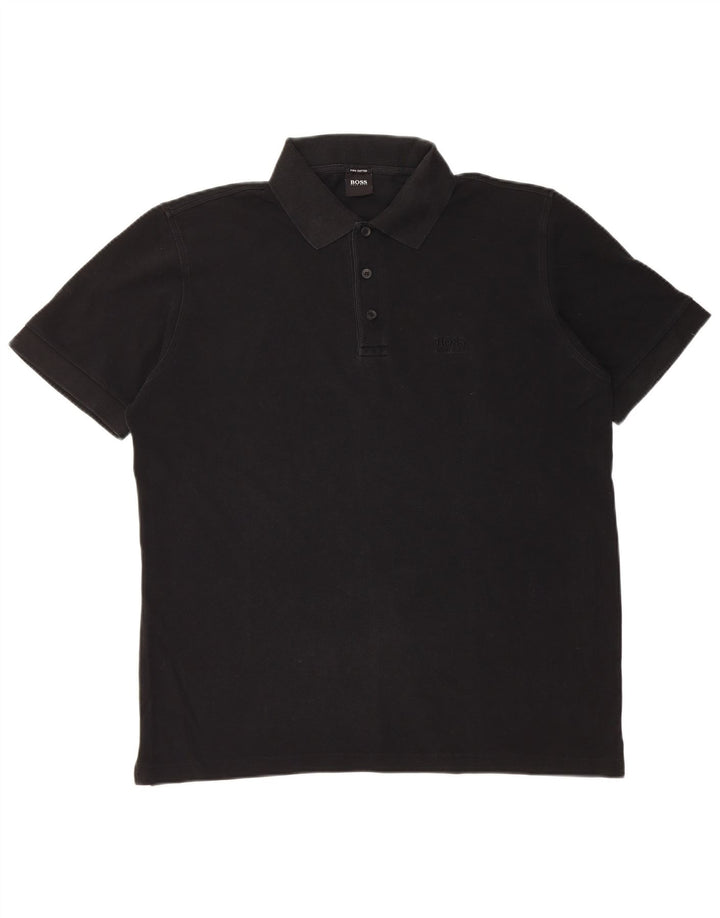 Polo Hugo Boss Hombre Grande Algodón Negro