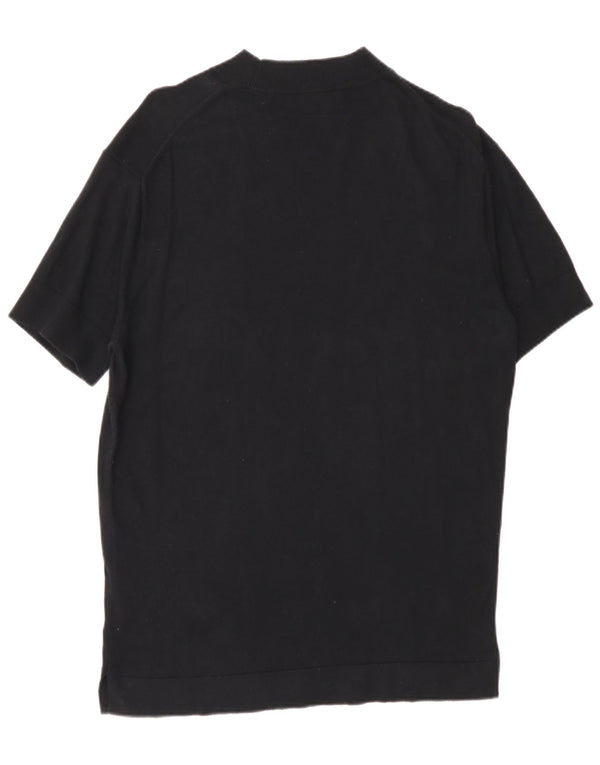 Zara Hombre Camiseta Top XL Algodón Negro