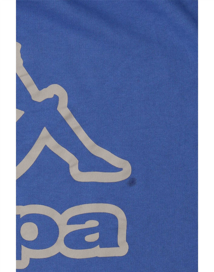 Kappa Mujer Gráfico Sudadera De Gran Tamaño Jersey UK 12 Azul Medio