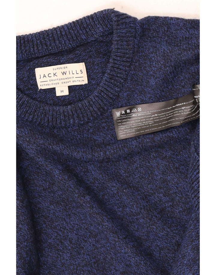 Jack Wills Jersey De Cuello Redondo Para Hombre Suéter Medio Azul Marino Moteado