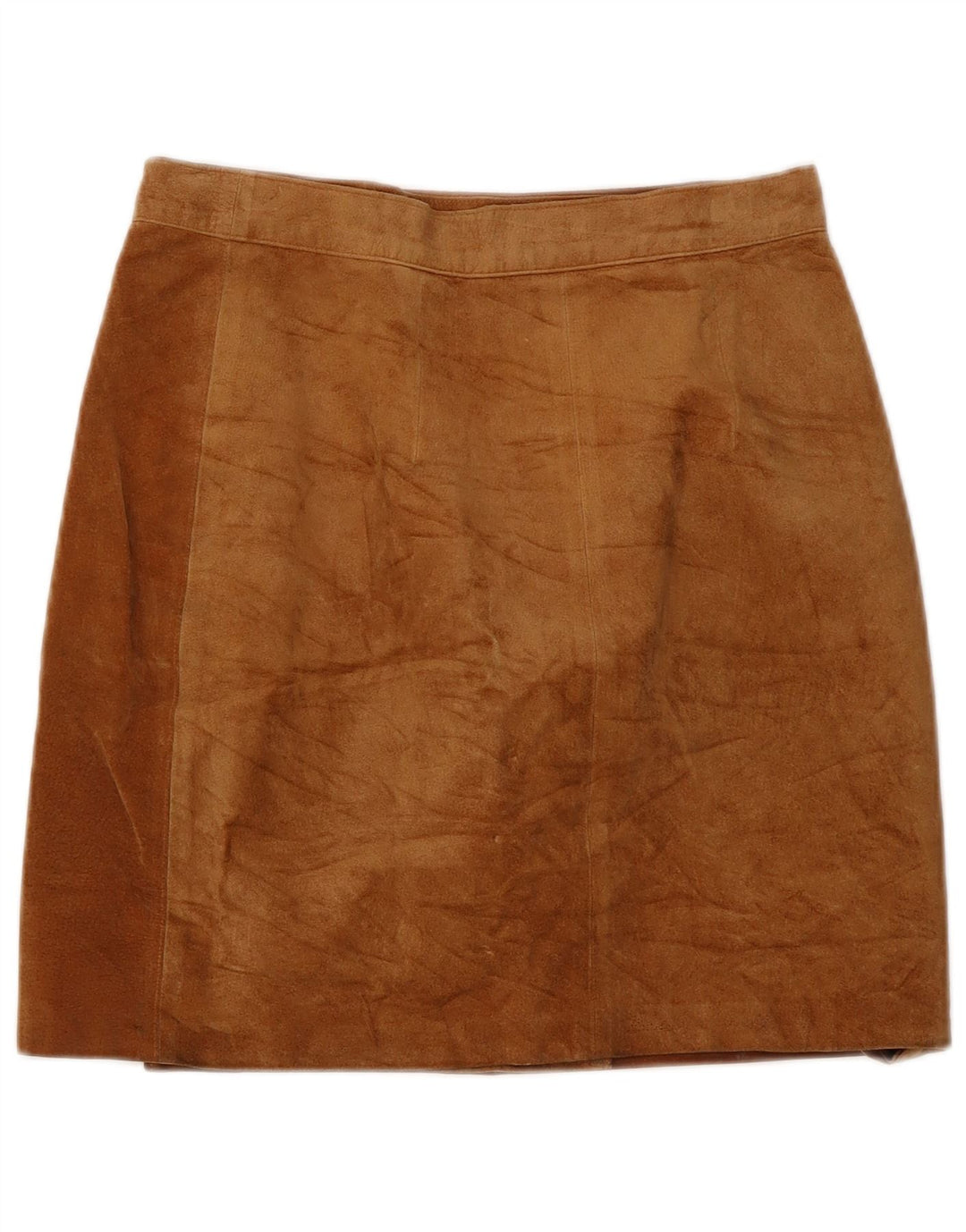 Falda envolvente de ante vintage para mujer IT 44 Mediana W28 Cuero marrón