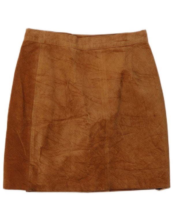 Falda envolvente de ante vintage para mujer IT 44 Mediana W28 Cuero marrón
