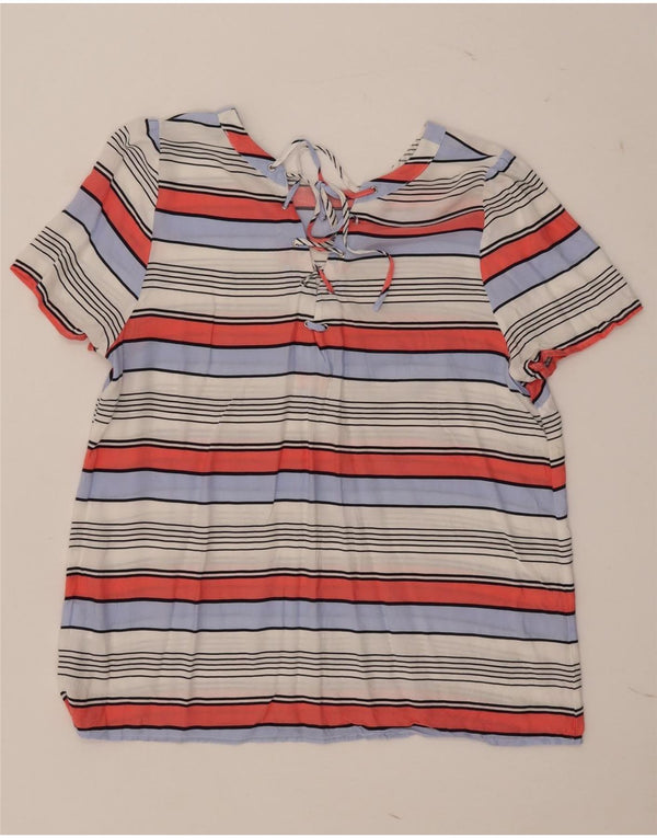 Oasis Blusa para mujer Top UK 46 Large Viscosa a rayas multicolor