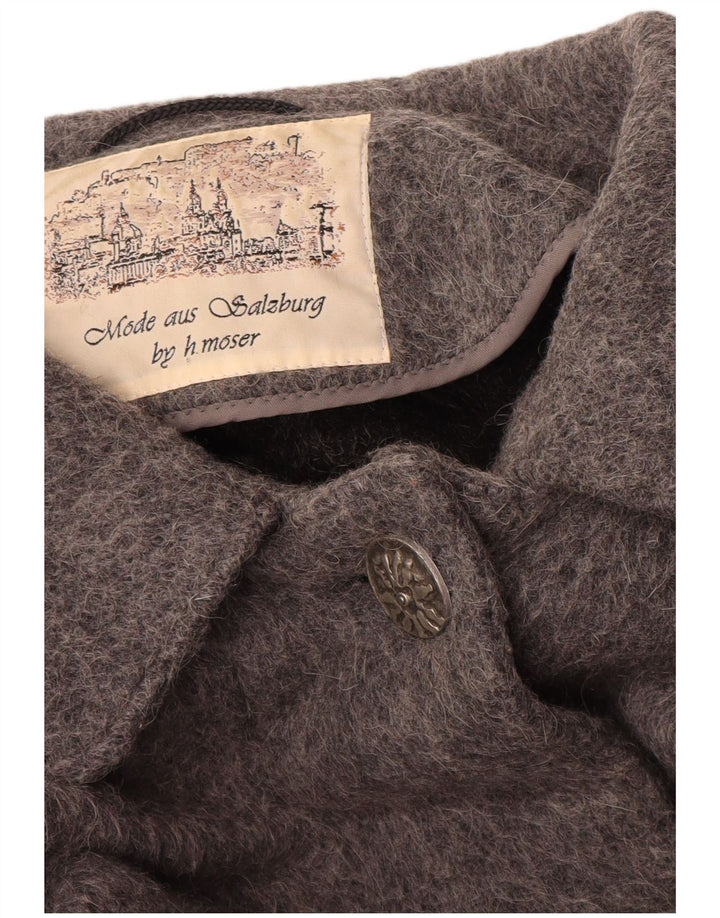 H.MOSER Abrigo Poncho para Mujer EU 44 XL Lana Gris