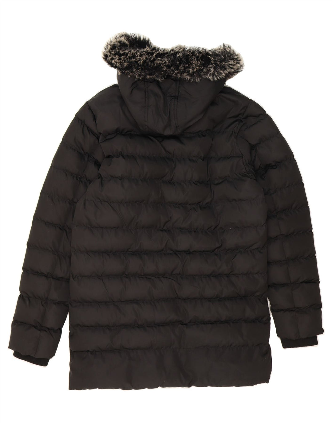 KANGOL Womens Hooded Padded Coat UK 16 Large Black Polyester Vintage Kangol and Second-Hand Kangol from Messina Hembry 