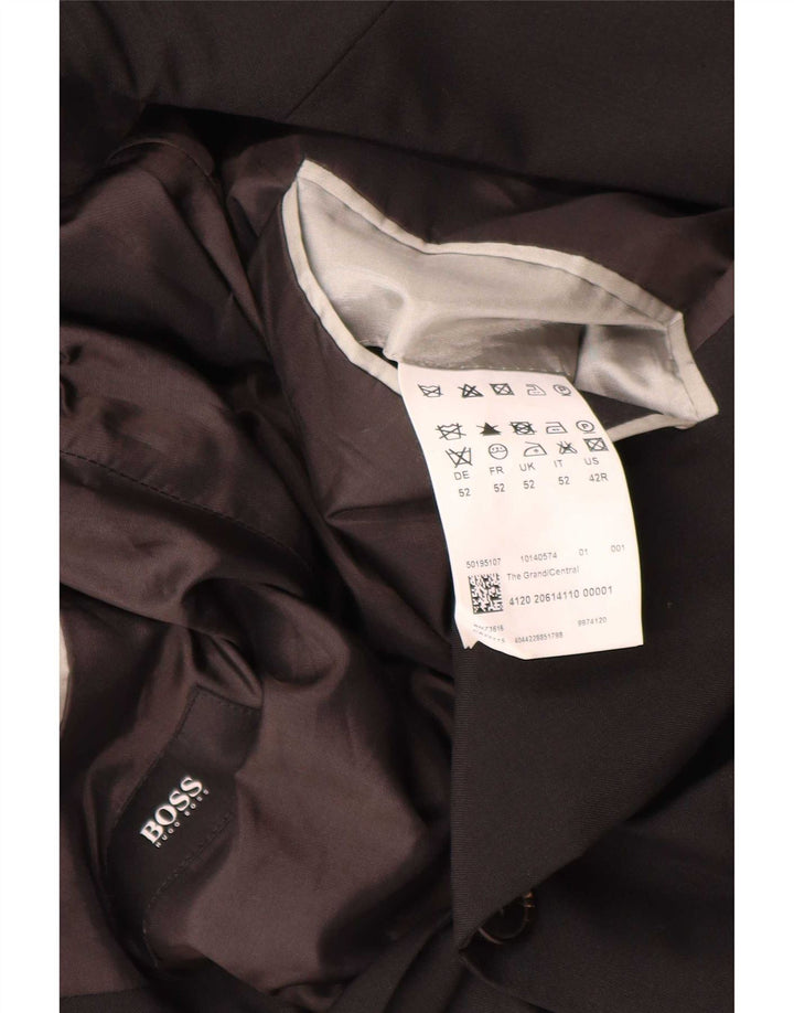 Hugo Boss Chaqueta tipo blazer de 2 botones para hombre EU 52 Grande Lana virgen negra