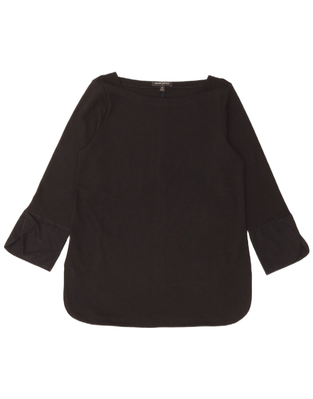 BANANA REPUBLIC Blusa de manga 3/4 para mujer UK 40 Mediano Poliéster negro
