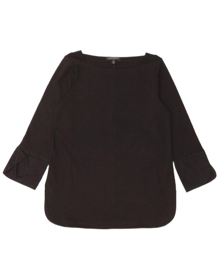 BANANA REPUBLIC Blusa de manga 3/4 para mujer UK 40 Mediano Poliéster negro