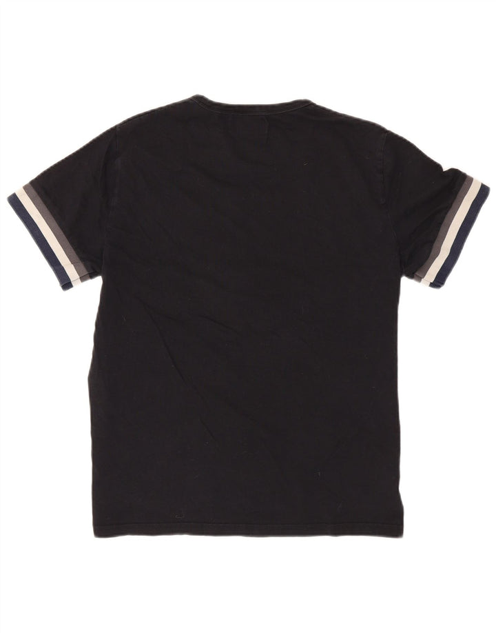 Fred Perry Hombre Camiseta Top Medium Negro Colorblock Algodón