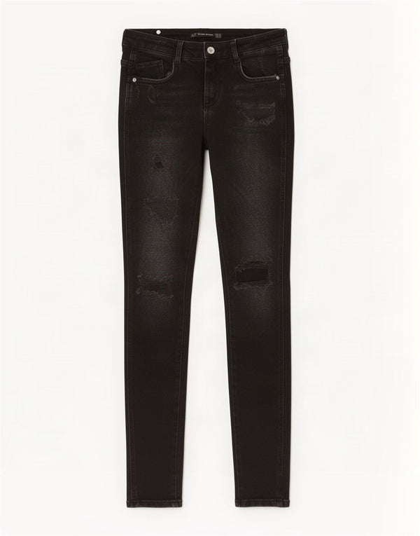 Zara Vaqueros pitillo desgastados Trafaluc para mujer EU 36 XS W26 L29 Negro