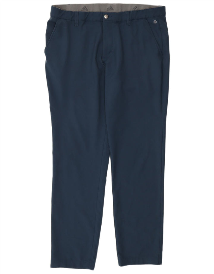 Pantalón Chino Slim Adidas Hombre W36 L32 Poliéster Azul Marino