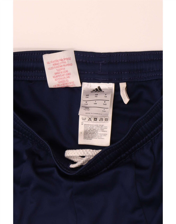 Adidas Pantalones cortos deportivos para niños 9-10 años Mediano Azul marino Colorblock Poliéster