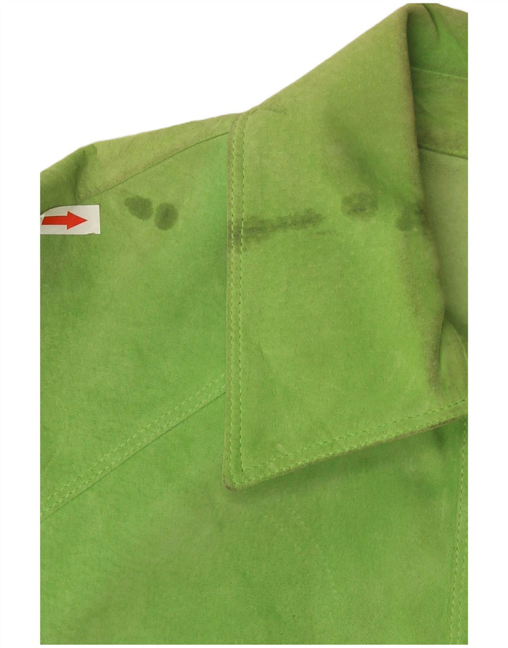 Gai Mattiolo Chaqueta de ante para mujer UK 46 Grande Verde