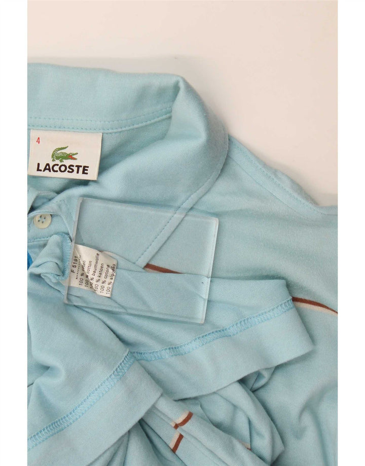 Polo Lacoste para hombre talla 4 algodón a rayas azul medio