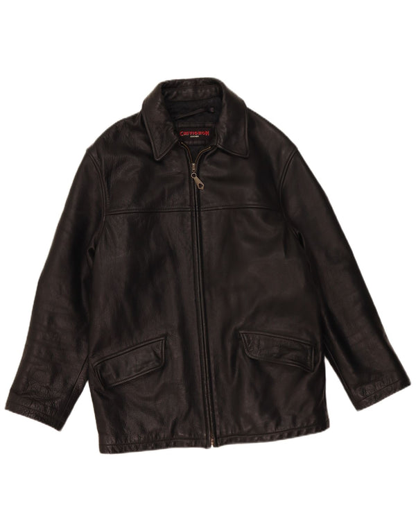 Chevignon Chaqueta de cuero para hombre UK 36 Small Black Leather