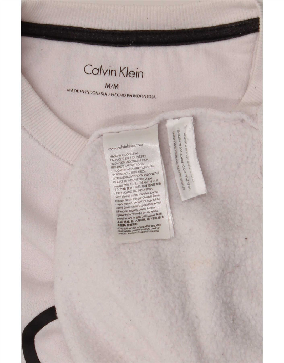 Calvin Klein Sudadera Gráfica para Hombre Jersey De Algodón Blanco Mediano