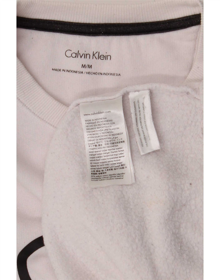 Calvin Klein Sudadera Gráfica para Hombre Jersey De Algodón Blanco Mediano