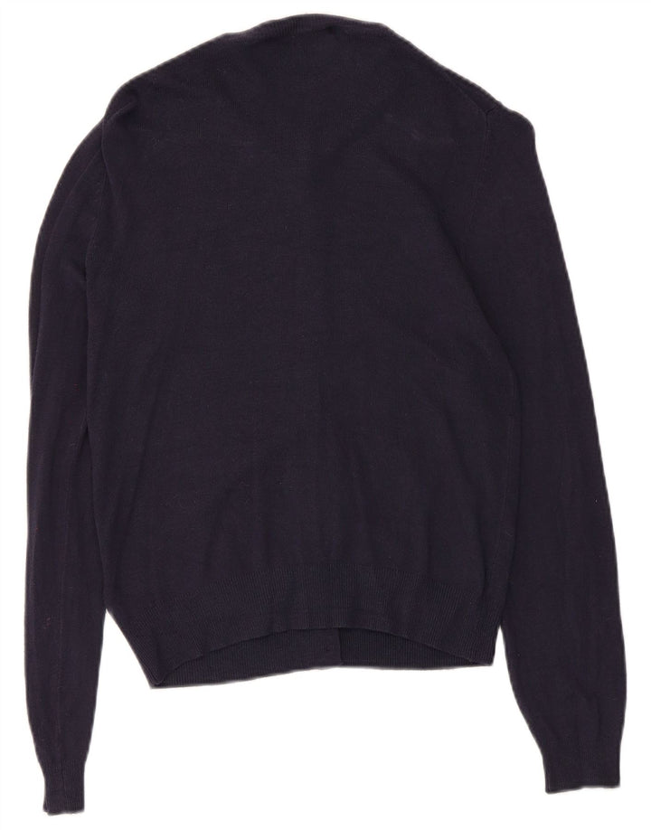 Marks & Spencer Suéter tipo cárdigan para mujer UK 8 Small Viscosa azul marino