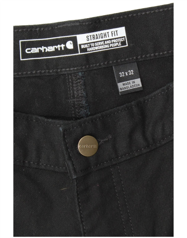 CARHARTT Pantalones cargo rectos para hombre W32 L32 Algodón negro