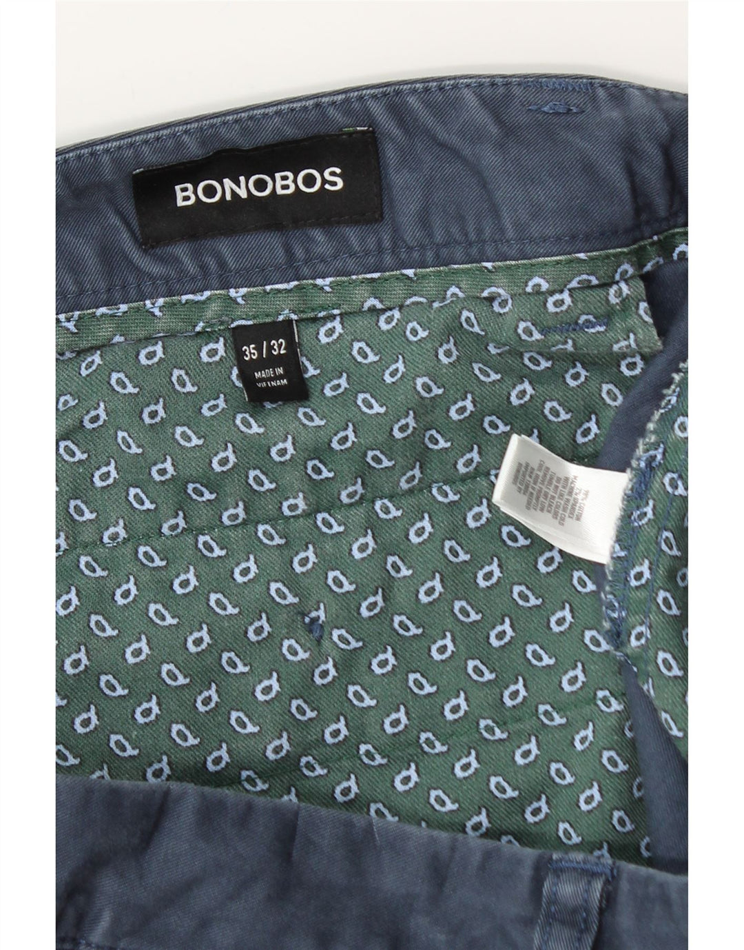 BONOBOS Pantalones chinos ajustados para hombre W35 L30 Algodón azul