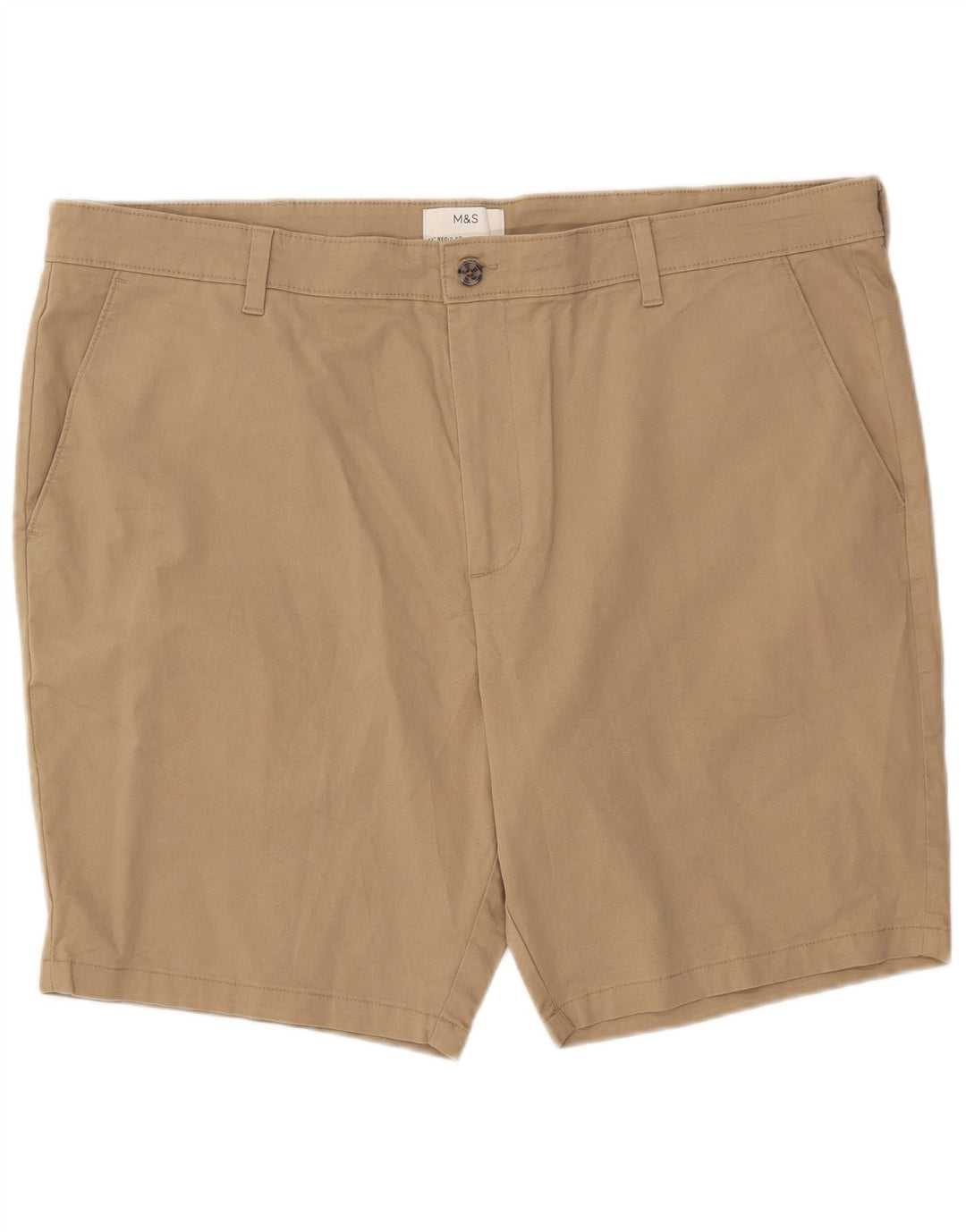 Marks & Spencer Pantalones cortos chinos para hombre W44 2XL Algodón beige