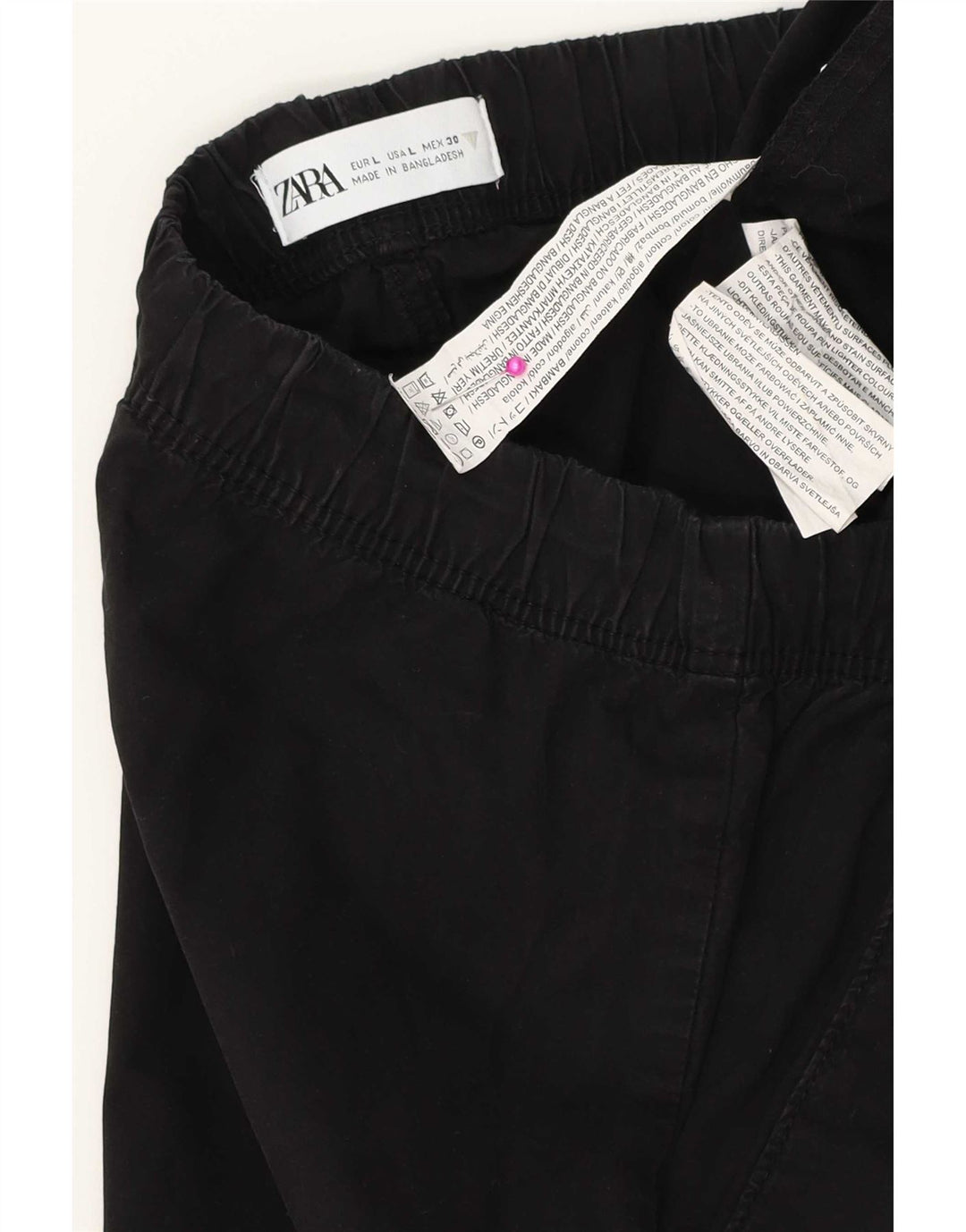 Zara Hombre Pantalones Cortos Casuales Grande W34 Algodón Negro
