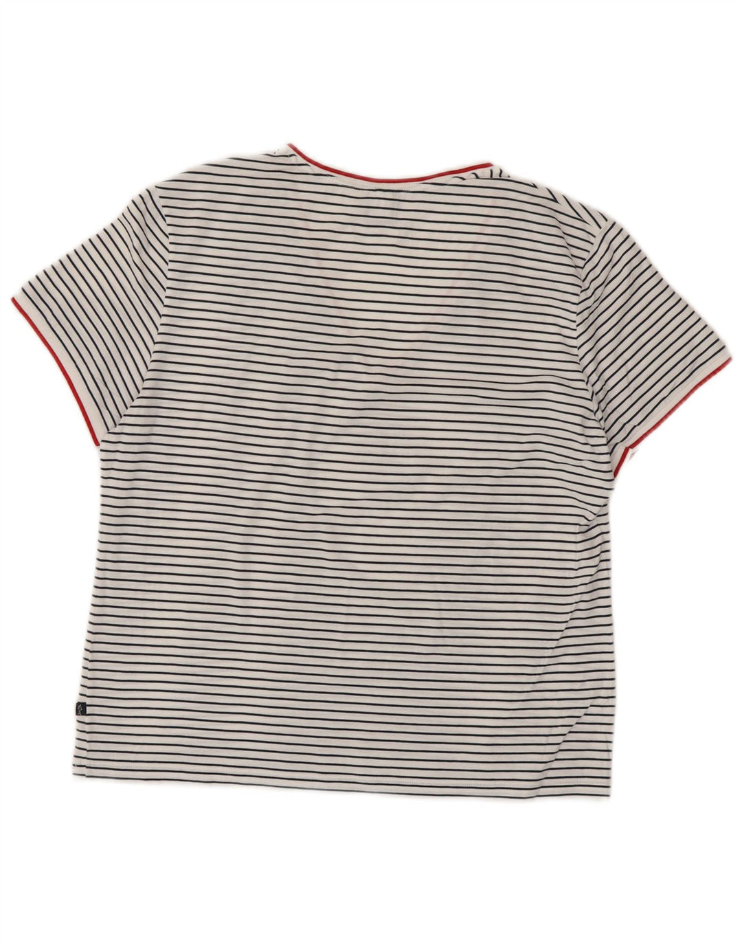 PAUL & SHARK Camiseta Mujer UK 40 XL Algodón A Rayas Blanco