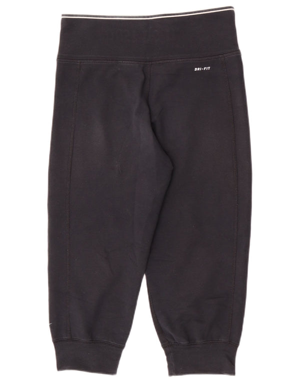 Nike Mujer Dri Fit Capri Chándal Pantalones Joggers UK 4/6 XS Negro Algodón