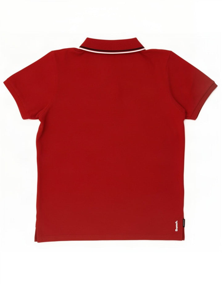 Polo Bench para hombre de algodón a rayas rojo medio