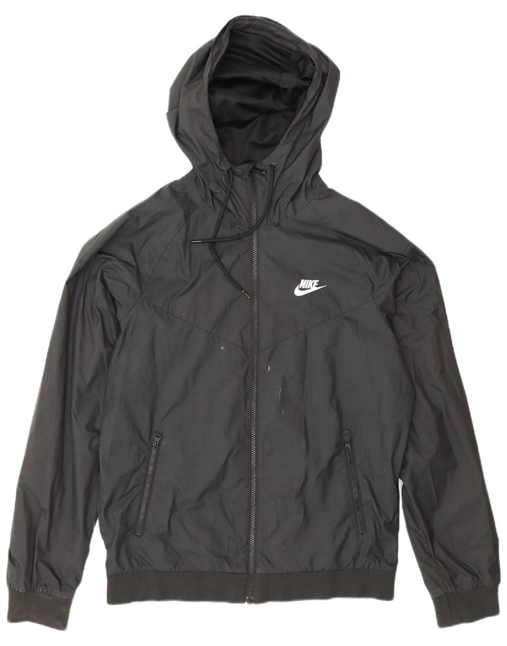Nike Chaqueta impermeable con capucha para hombre UK 36 Small Poliéster negro