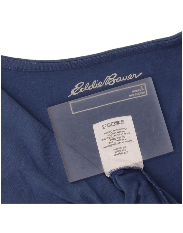 Eddie Bauer Vestido acampanado sin mangas para mujer UK 44 Poliéster azul grande