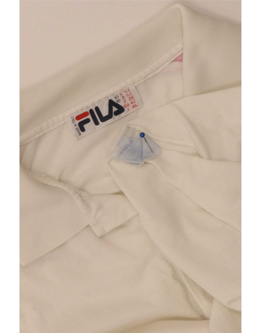 Fila Polo gráfico para hombre IT 52 Large White Cotton