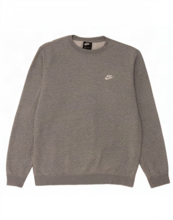 Nike - Sudadera tipo jersey para hombre, talla grande, algodón moteado gris