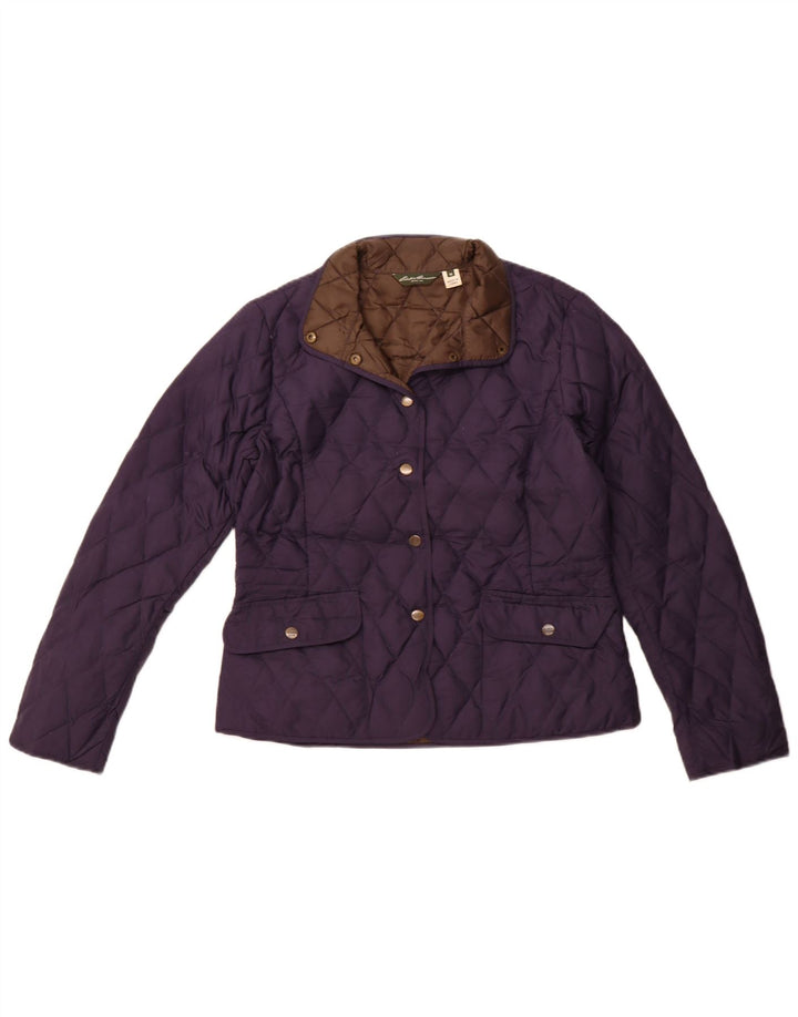 EDDIE BAUER Chaqueta acolchada acolchada para mujer UK 14 Mediana Azul marino Poliéster