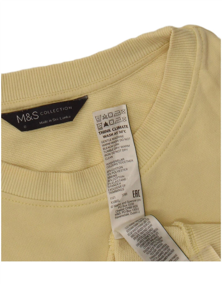Marks & Spencer - Sudadera para mujer, talla 8, algodón amarillo pequeño