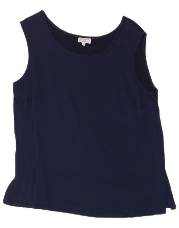 Luisa Spagnoli Top sin mangas para mujer UK 40 Large Acetato azul marino