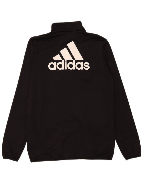 Adidas Boys Graphic Chándal Top Chaqueta 15-16 Años Negro Poliéster