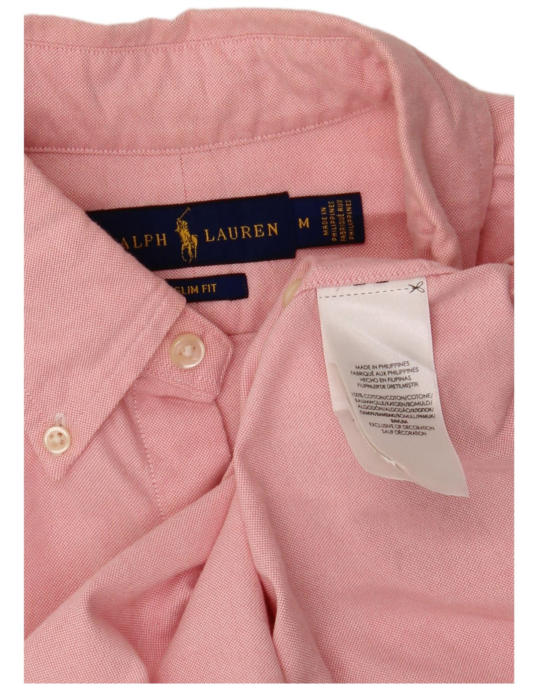 RALPH LAUREN Camisa slim fit de algodón rosa medio para hombre