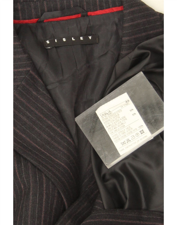 Sisley Chaqueta tipo blazer de 3 botones para hombre IT 46 Small Gris Algodón a rayas