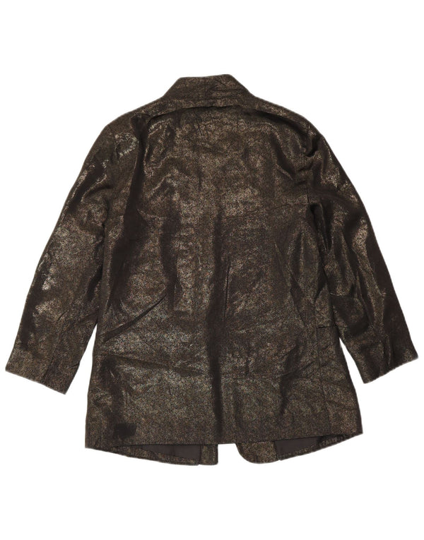Oasis Chaqueta Blazer Abierta de Manga 3/4 para Mujer UK 8 Small Poliéster Caqui