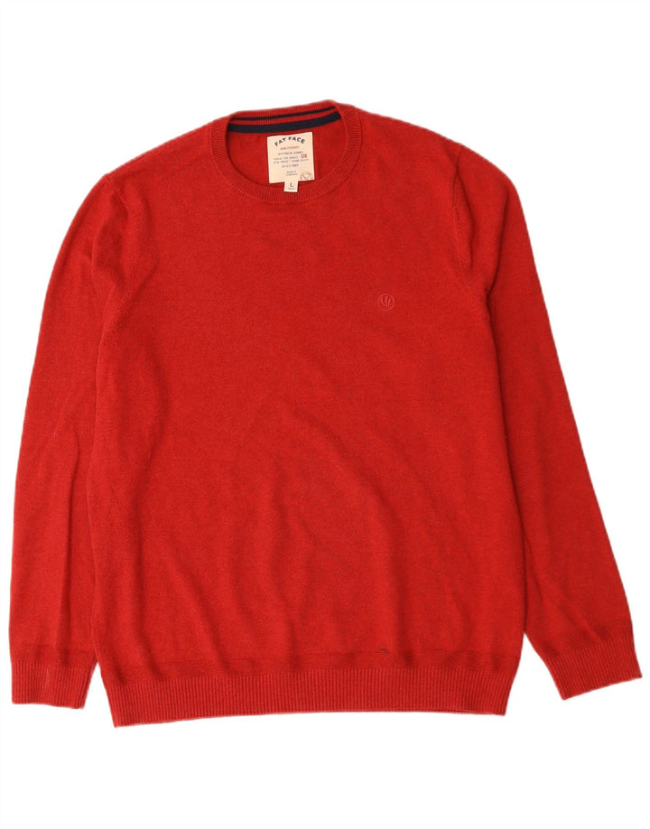 Suéter tipo jersey con cuello redondo para hombre de Fat Face, tamaño grande, algodón rojo